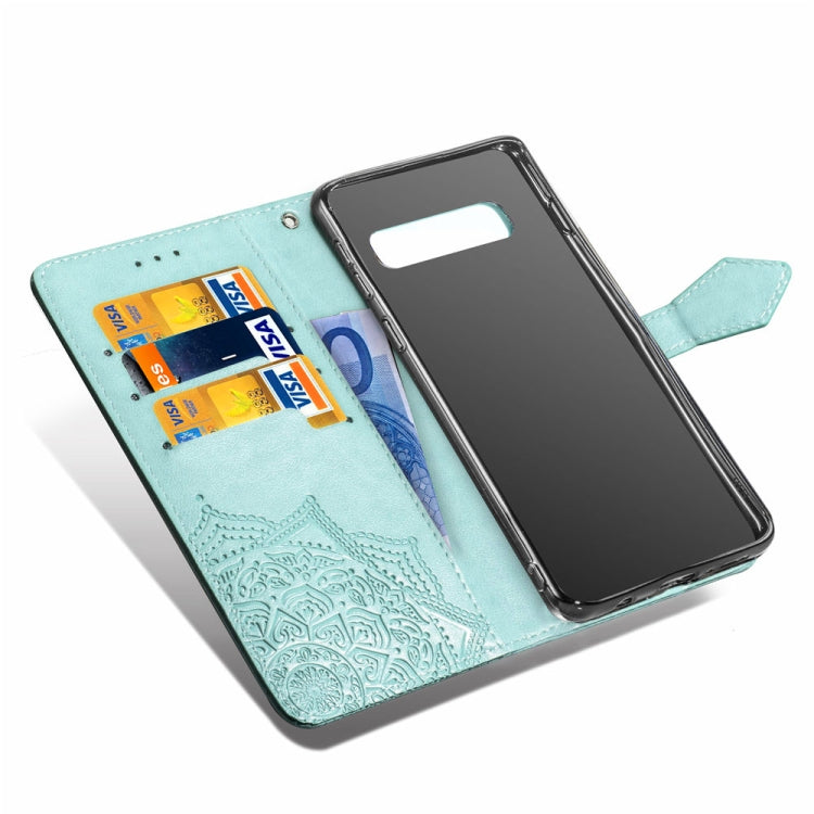 For Galaxy S10 Halfway Mandala Embossing Pattern Horizontal Flip Leather Case with Holder & Card Slots & Wallet & Lanyard