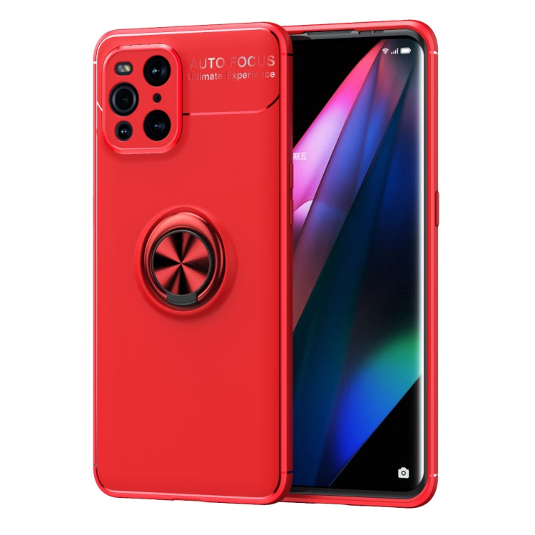 For OPPO Find X3 Metal Ring Holder 360 Degree Rotating TPU Case