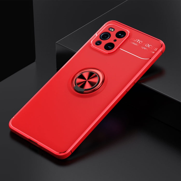 For OPPO Find X3 Metal Ring Holder 360 Degree Rotating TPU Case