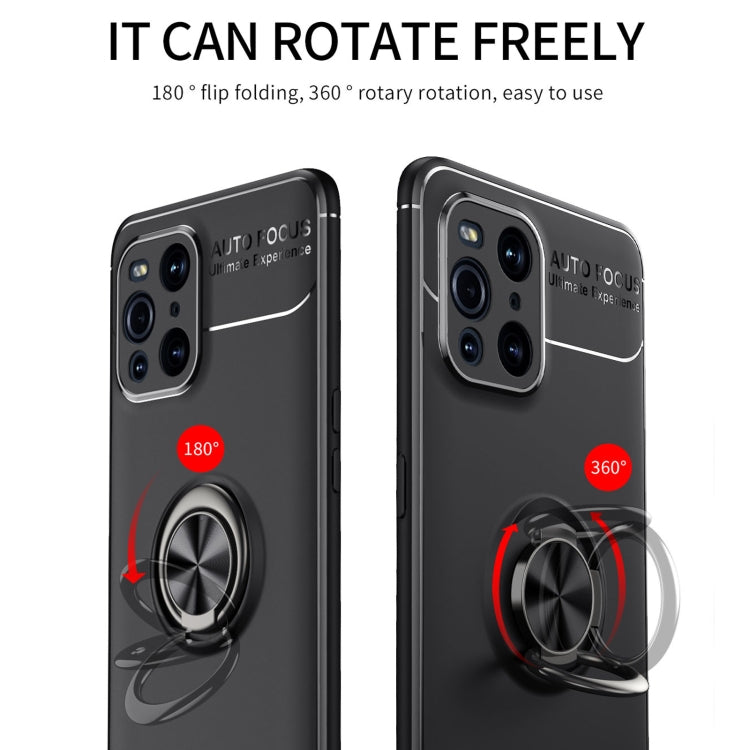 For OPPO Find X3 Metal Ring Holder 360 Degree Rotating TPU Case