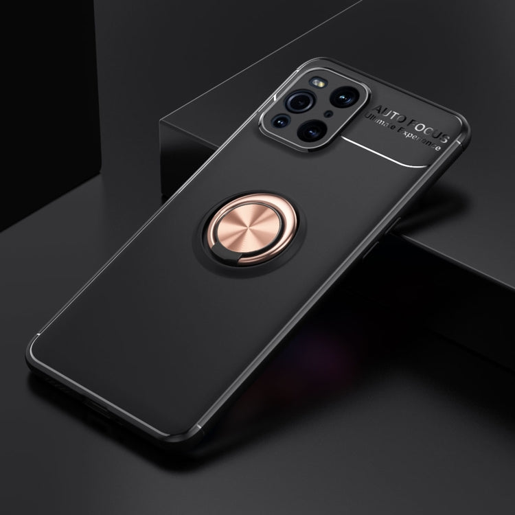 For OPPO Find X3 Metal Ring Holder 360 Degree Rotating TPU Case