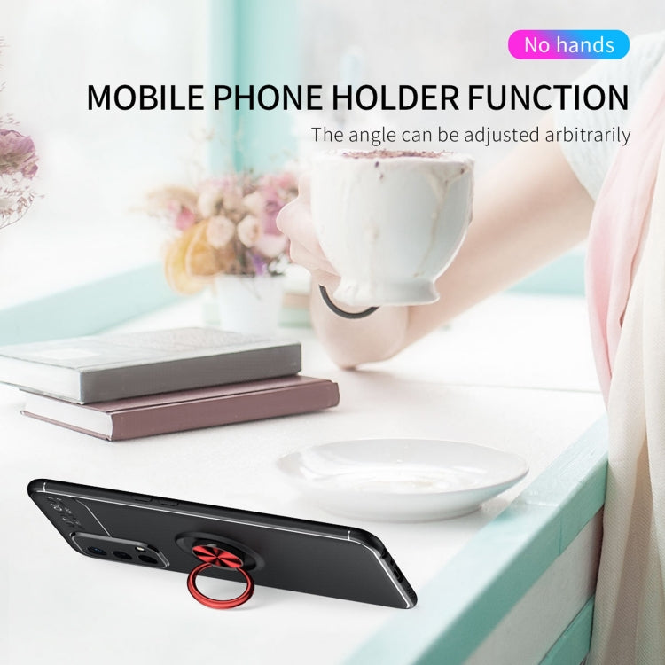 For OPPO A93 5G Metal Ring Holder 360 Degree Rotating TPU Case