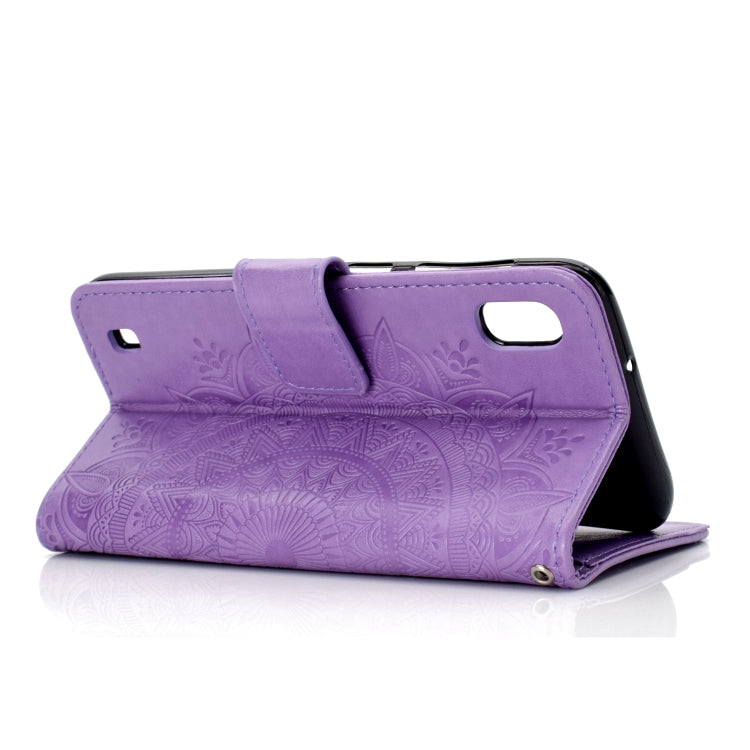 For Samsung Galaxy A10 Totem Flower Embossed Horizontal Flip TPU + PU Leather Case with Holder & Card Slots & Wallet