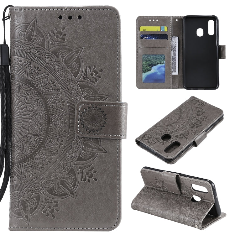 For Samsung Galaxy A20e Totem Flower Embossed Horizontal Flip TPU + PU Leather Case with Holder & Card Slots & Wallet
