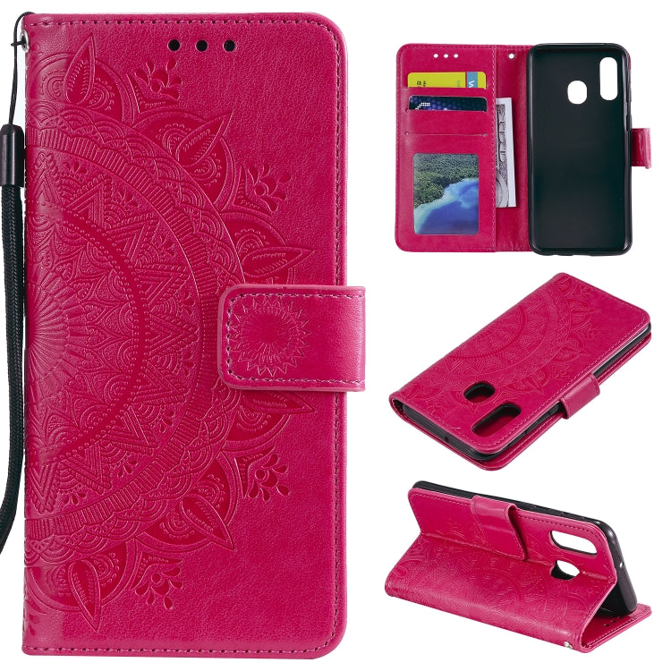 For Samsung Galaxy A20e Totem Flower Embossed Horizontal Flip TPU + PU Leather Case with Holder & Card Slots & Wallet