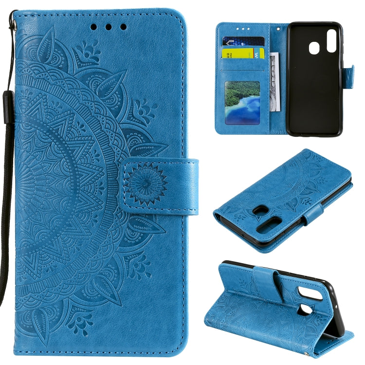 For Samsung Galaxy A20e Totem Flower Embossed Horizontal Flip TPU + PU Leather Case with Holder & Card Slots & Wallet