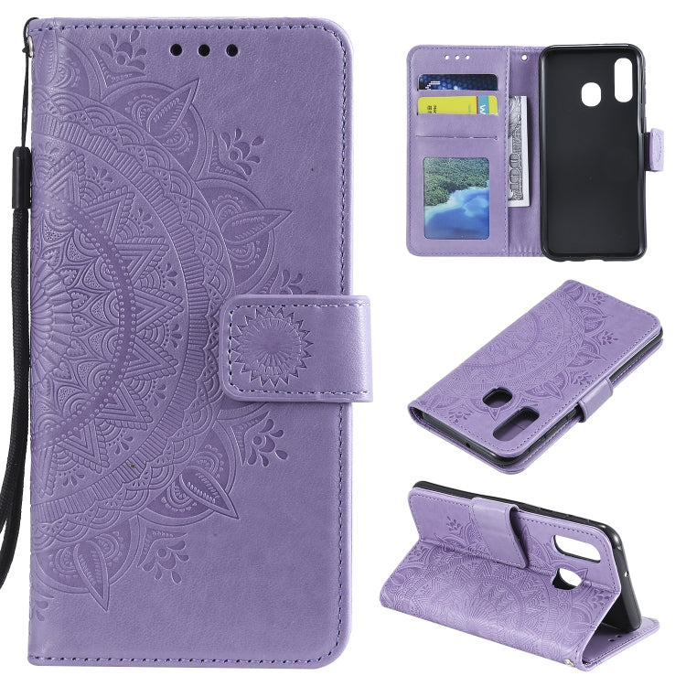 For Samsung Galaxy A20e Totem Flower Embossed Horizontal Flip TPU + PU Leather Case with Holder & Card Slots & Wallet