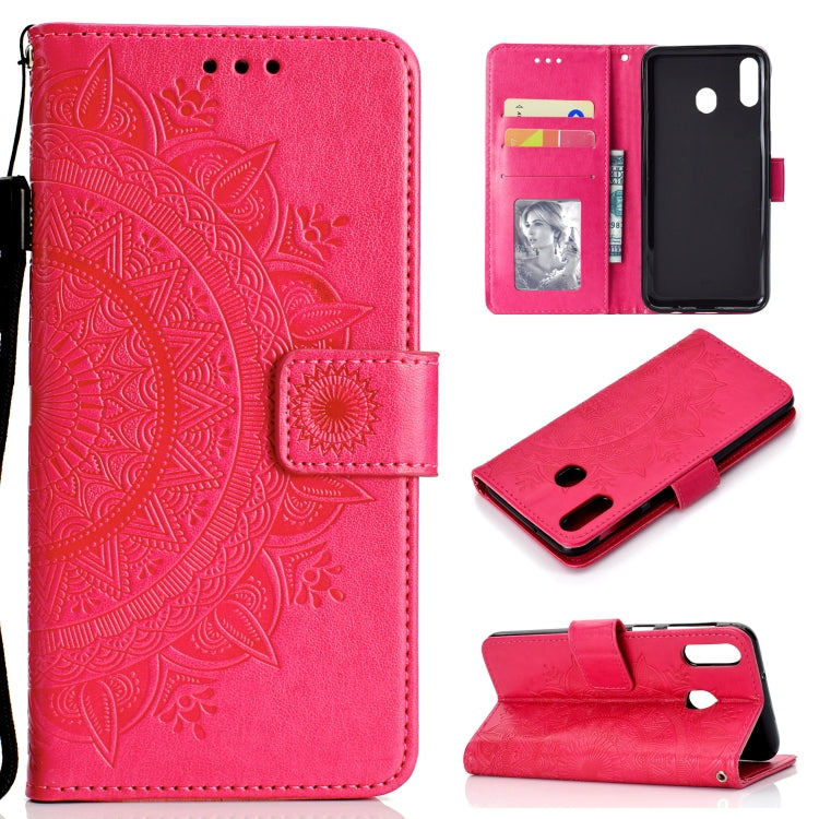 For Samsung Galaxy A40 Totem Flower Embossed Horizontal Flip TPU + PU Leather Case with Holder & Card Slots & Wallet