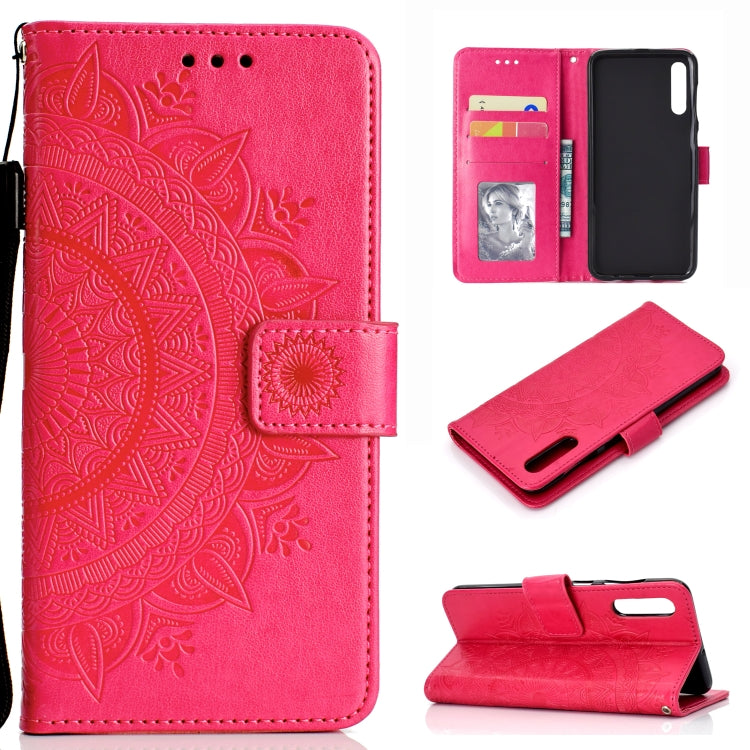 For Samsung Galaxy A50 Totem Flower Embossed Horizontal Flip TPU + PU Leather Case with Holder & Card Slots & Wallet