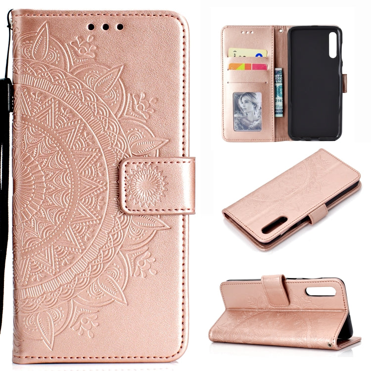 For Samsung Galaxy A50 Totem Flower Embossed Horizontal Flip TPU + PU Leather Case with Holder & Card Slots & Wallet