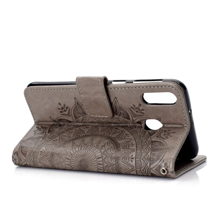 For Samsung Galaxy A60 Totem Flower Embossed Horizontal Flip TPU + PU Leather Case with Holder & Card Slots & Wallet