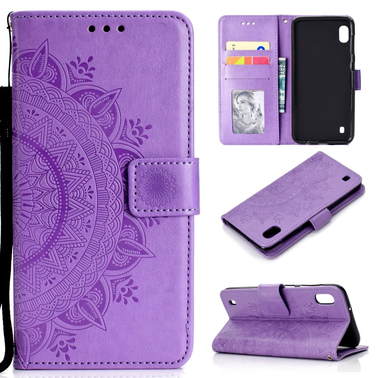 For Samsung Galaxy M10 Totem Flower Embossed Horizontal Flip TPU + PU Leather Case with Holder & Card Slots & Wallet
