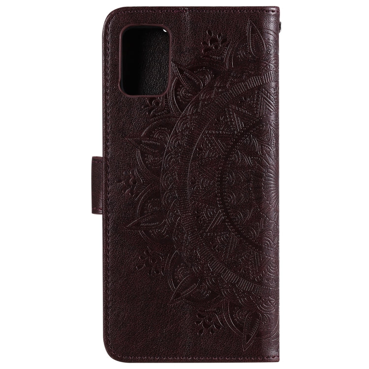 For Samsung Galaxy A12 Totem Flower Embossed Horizontal Flip TPU + PU Leather Case with Holder & Card Slots & Wallet