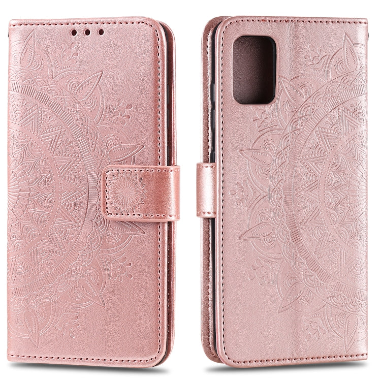 For Samsung Galaxy A12 Totem Flower Embossed Horizontal Flip TPU + PU Leather Case with Holder & Card Slots & Wallet
