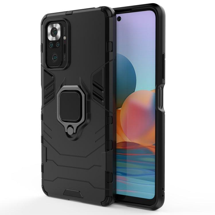 For Xiaomi Redmi Note 10 Pro PC + TPU Shockproof Protective Case with Magnetic Ring Holder