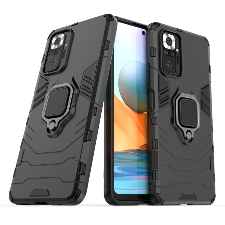 For Xiaomi Redmi Note 10 Pro PC + TPU Shockproof Protective Case with Magnetic Ring Holder