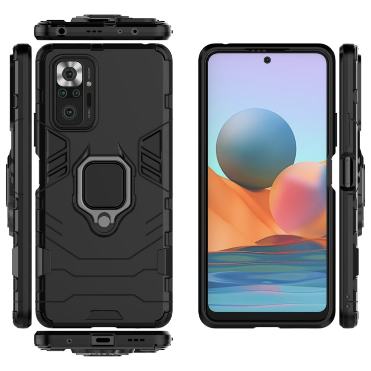 For Xiaomi Redmi Note 10 Pro PC + TPU Shockproof Protective Case with Magnetic Ring Holder