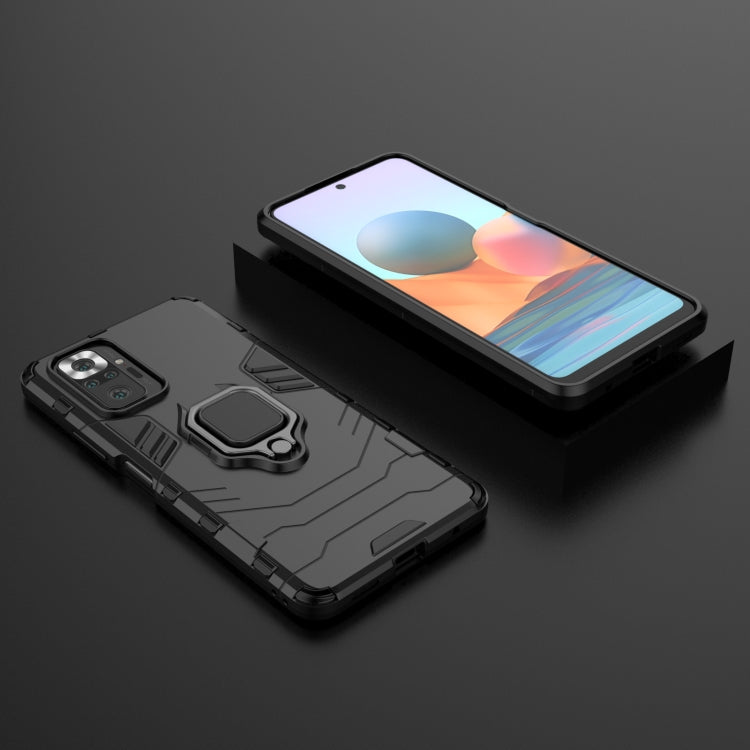 For Xiaomi Redmi Note 10 Pro PC + TPU Shockproof Protective Case with Magnetic Ring Holder