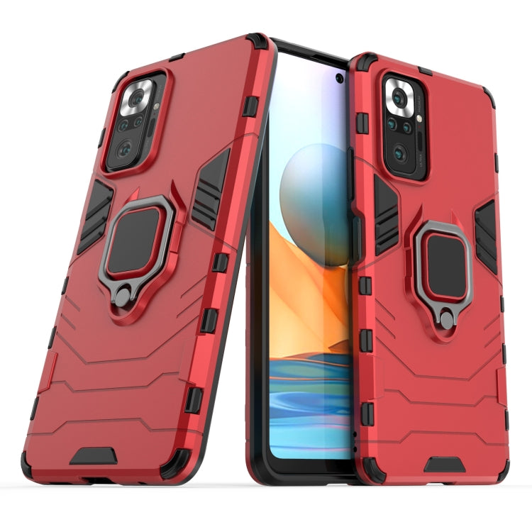 For Xiaomi Redmi Note 10 Pro PC + TPU Shockproof Protective Case with Magnetic Ring Holder