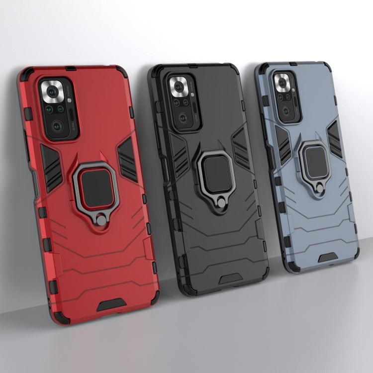 For Xiaomi Redmi Note 10 Pro PC + TPU Shockproof Protective Case with Magnetic Ring Holder