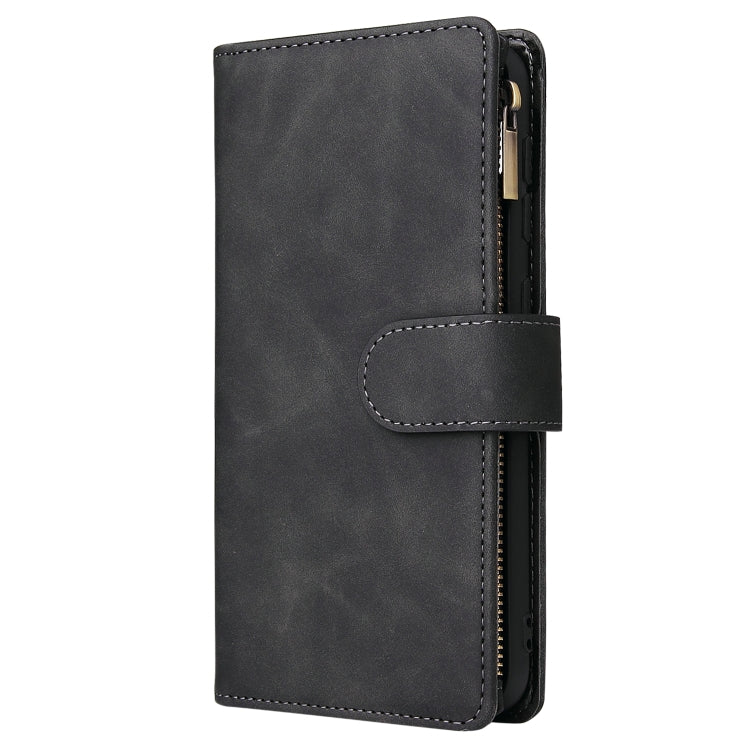 For Galaxy A10 Multifunctional Retro Frosted Horizontal Flip Leather Case with Card Slot & Holder & Zipper Wallet & Photo Frame & Lanyard