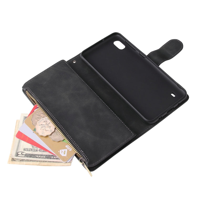 For Galaxy A10 Multifunctional Retro Frosted Horizontal Flip Leather Case with Card Slot & Holder & Zipper Wallet & Photo Frame & Lanyard
