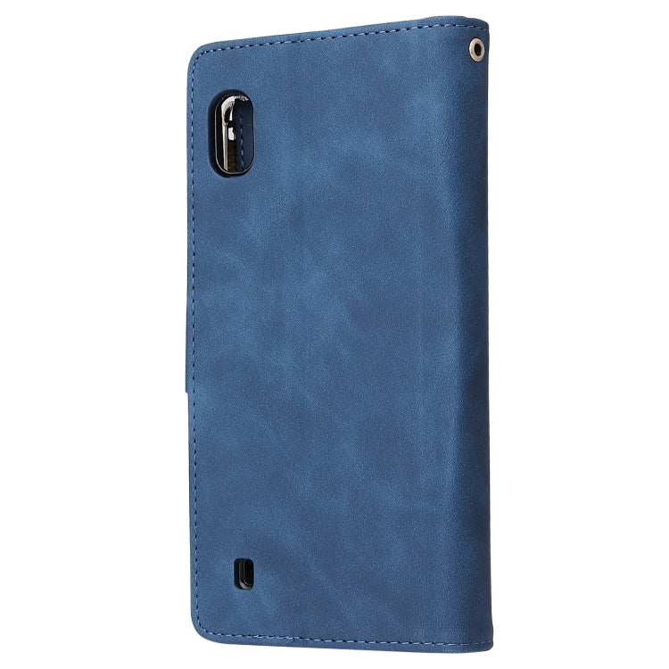 For Galaxy A10 Multifunctional Retro Frosted Horizontal Flip Leather Case with Card Slot & Holder & Zipper Wallet & Photo Frame & Lanyard