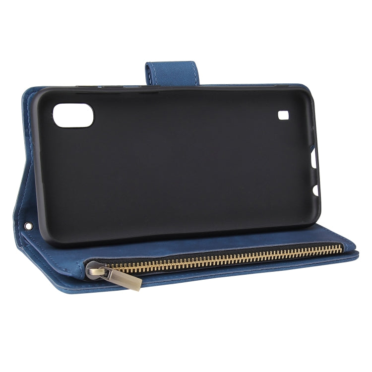 For Galaxy A10 Multifunctional Retro Frosted Horizontal Flip Leather Case with Card Slot & Holder & Zipper Wallet & Photo Frame & Lanyard