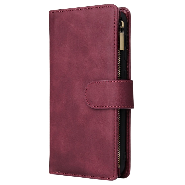For Galaxy A10 Multifunctional Retro Frosted Horizontal Flip Leather Case with Card Slot & Holder & Zipper Wallet & Photo Frame & Lanyard