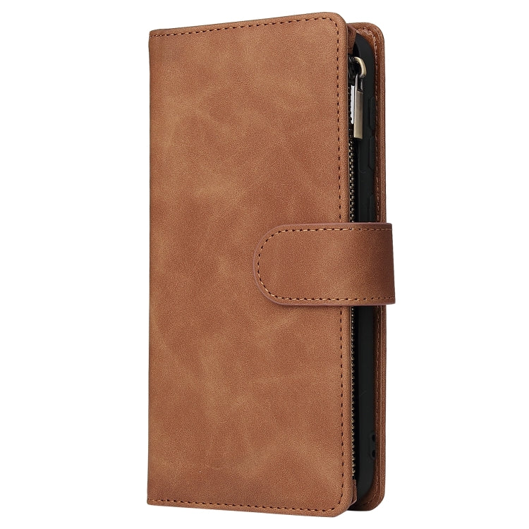 For Galaxy A10 Multifunctional Retro Frosted Horizontal Flip Leather Case with Card Slot & Holder & Zipper Wallet & Photo Frame & Lanyard