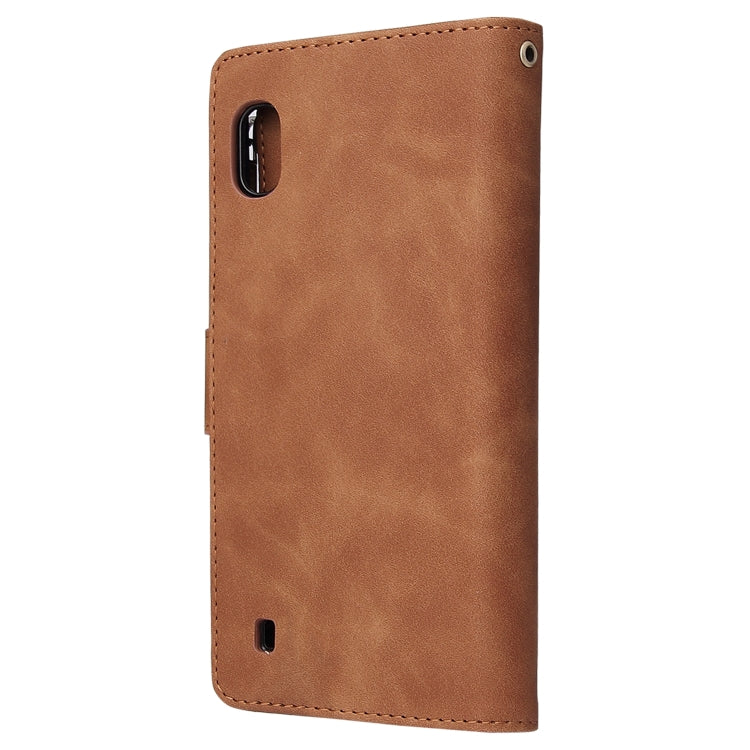 For Galaxy A10 Multifunctional Retro Frosted Horizontal Flip Leather Case with Card Slot & Holder & Zipper Wallet & Photo Frame & Lanyard