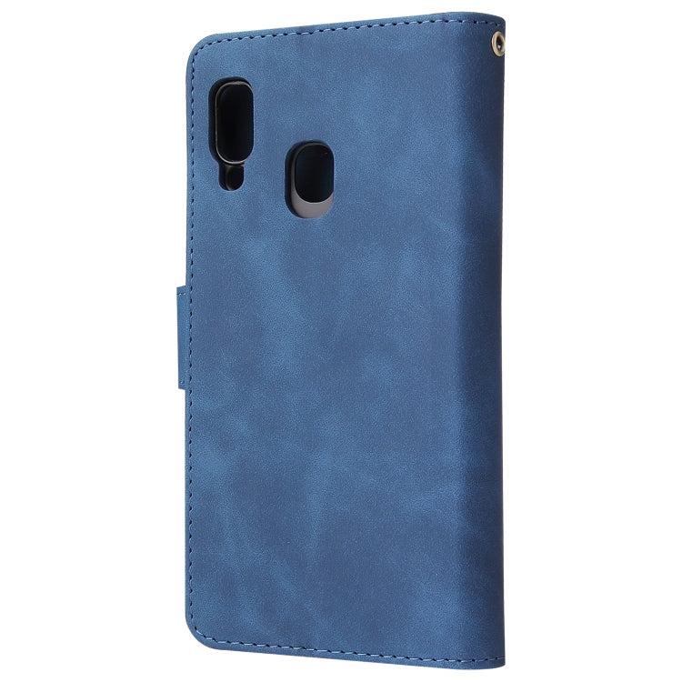 For Galaxy A20e Multifunctional Retro Frosted Horizontal Flip Leather Case with Card Slot & Holder & Zipper Wallet & Photo Frame & Lanyard