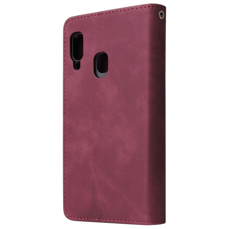 For Galaxy A20e Multifunctional Retro Frosted Horizontal Flip Leather Case with Card Slot & Holder & Zipper Wallet & Photo Frame & Lanyard