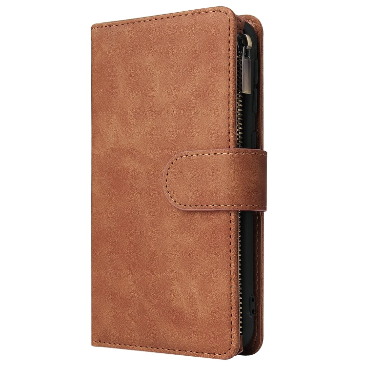 For Galaxy A20e Multifunctional Retro Frosted Horizontal Flip Leather Case with Card Slot & Holder & Zipper Wallet & Photo Frame & Lanyard