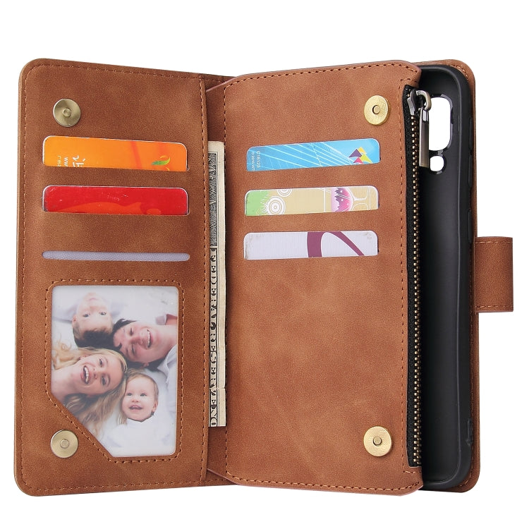 For Galaxy A20e Multifunctional Retro Frosted Horizontal Flip Leather Case with Card Slot & Holder & Zipper Wallet & Photo Frame & Lanyard