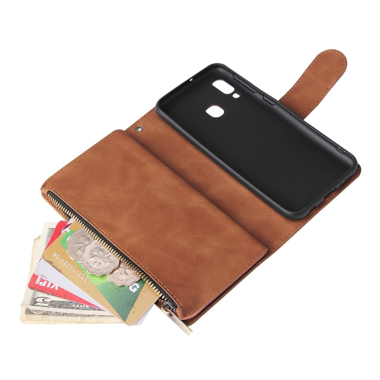 For Galaxy A20e Multifunctional Retro Frosted Horizontal Flip Leather Case with Card Slot & Holder & Zipper Wallet & Photo Frame & Lanyard
