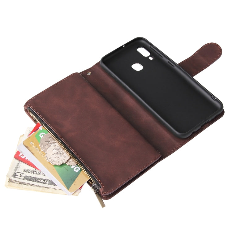 For Galaxy A20e Multifunctional Retro Frosted Horizontal Flip Leather Case with Card Slot & Holder & Zipper Wallet & Photo Frame & Lanyard