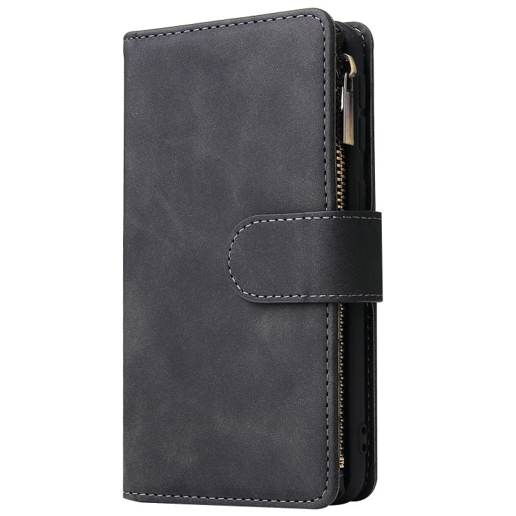 For Galaxy A40 Multifunctional Retro Frosted Horizontal Flip Leather Case with Card Slot & Holder & Zipper Wallet & Photo Frame & Lanyard