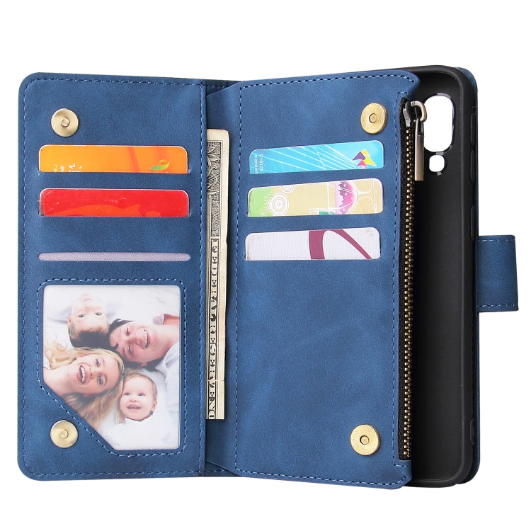For Galaxy A40 Multifunctional Retro Frosted Horizontal Flip Leather Case with Card Slot & Holder & Zipper Wallet & Photo Frame & Lanyard