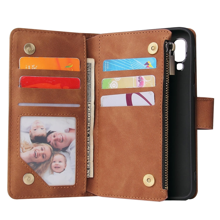 For Galaxy A40 Multifunctional Retro Frosted Horizontal Flip Leather Case with Card Slot & Holder & Zipper Wallet & Photo Frame & Lanyard