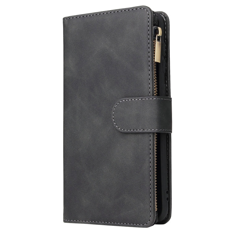 For Galaxy A50 Multifunctional Retro Frosted Horizontal Flip Leather Case with Card Slot & Holder & Zipper Wallet & Photo Frame & Lanyard