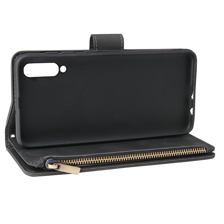 For Galaxy A50 Multifunctional Retro Frosted Horizontal Flip Leather Case with Card Slot & Holder & Zipper Wallet & Photo Frame & Lanyard