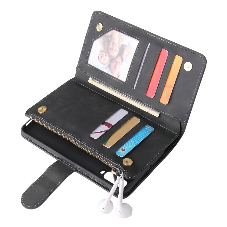 For Galaxy A50 Multifunctional Retro Frosted Horizontal Flip Leather Case with Card Slot & Holder & Zipper Wallet & Photo Frame & Lanyard