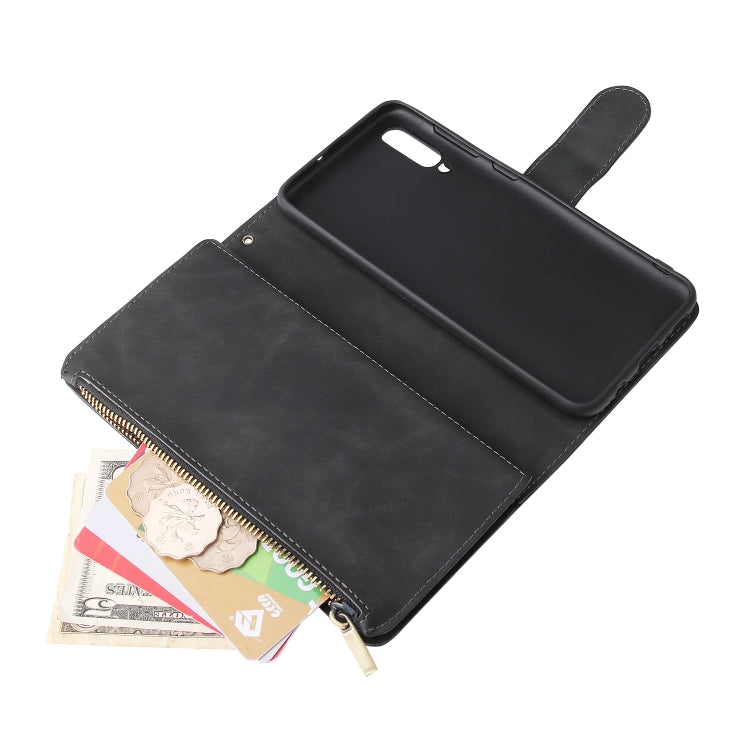 For Galaxy A50 Multifunctional Retro Frosted Horizontal Flip Leather Case with Card Slot & Holder & Zipper Wallet & Photo Frame & Lanyard