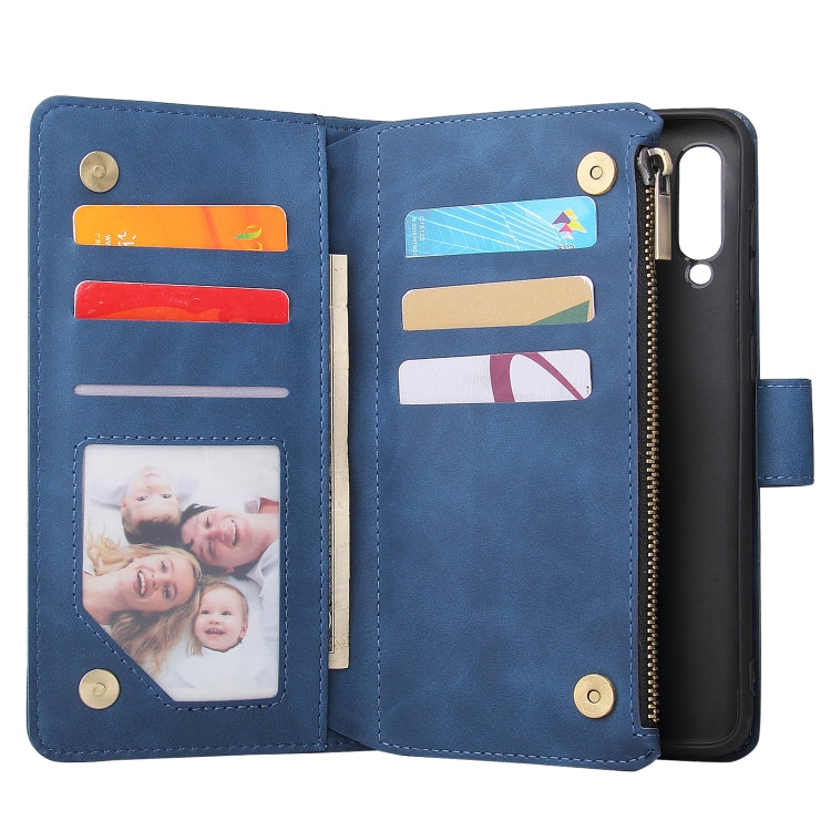 For Galaxy A50 Multifunctional Retro Frosted Horizontal Flip Leather Case with Card Slot & Holder & Zipper Wallet & Photo Frame & Lanyard