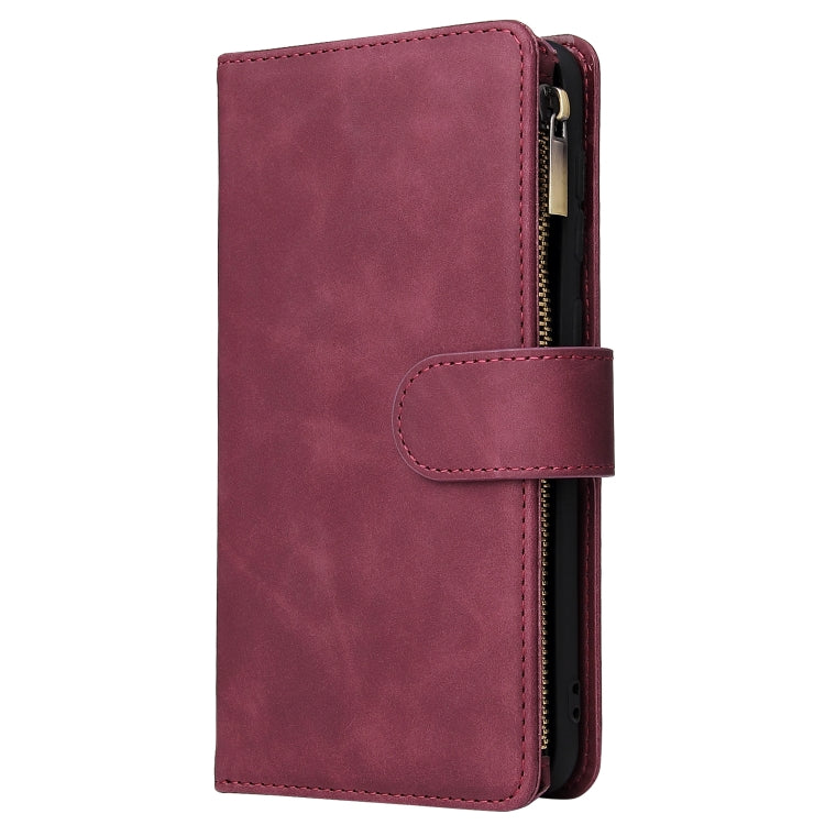 For Galaxy A50 Multifunctional Retro Frosted Horizontal Flip Leather Case with Card Slot & Holder & Zipper Wallet & Photo Frame & Lanyard
