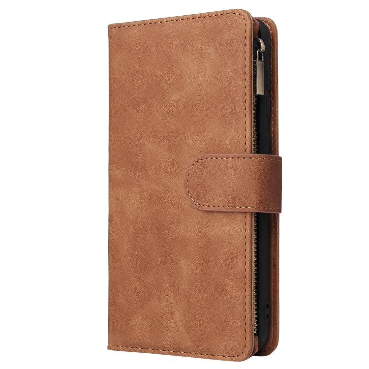 For Galaxy A50 Multifunctional Retro Frosted Horizontal Flip Leather Case with Card Slot & Holder & Zipper Wallet & Photo Frame & Lanyard