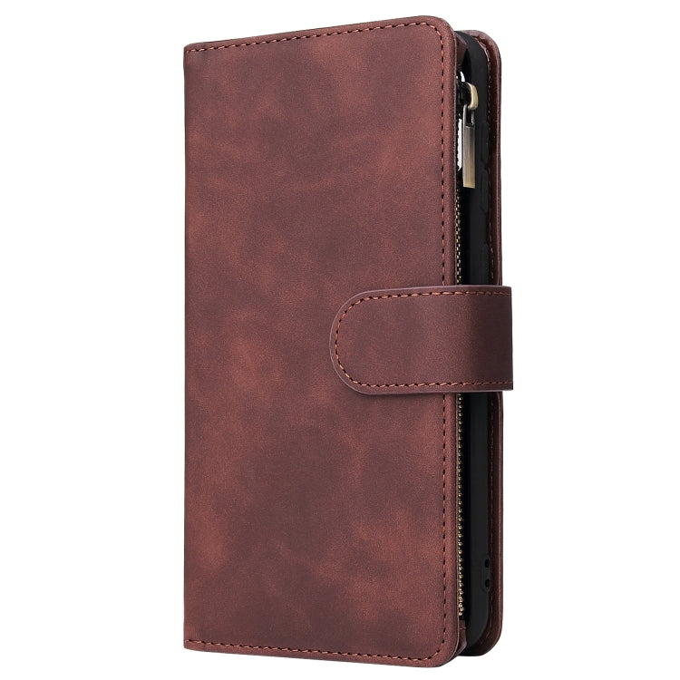 For Galaxy A50 Multifunctional Retro Frosted Horizontal Flip Leather Case with Card Slot & Holder & Zipper Wallet & Photo Frame & Lanyard