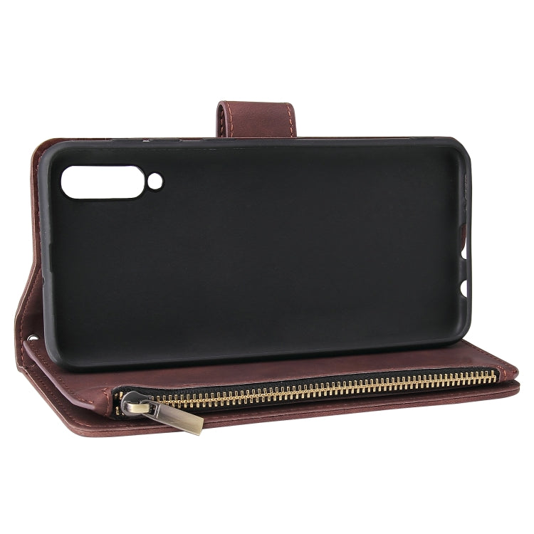 For Galaxy A50 Multifunctional Retro Frosted Horizontal Flip Leather Case with Card Slot & Holder & Zipper Wallet & Photo Frame & Lanyard