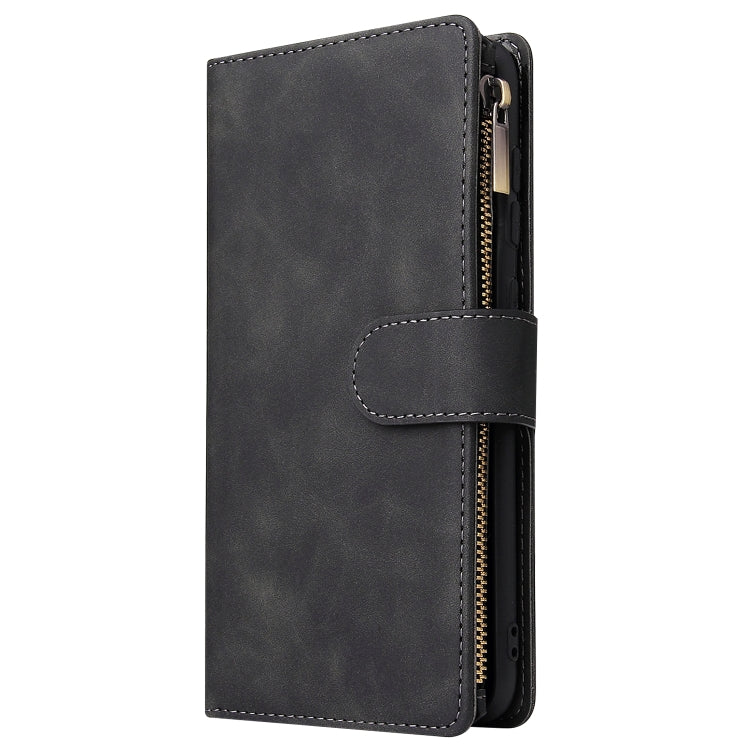 For Galaxy A70 Multifunctional Retro Frosted Horizontal Flip Leather Case with Card Slot & Holder & Zipper Wallet & Photo Frame & Lanyard